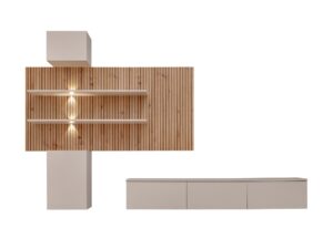 Miniaturka 3 - Szafka z drewnianymi płytkami i LED