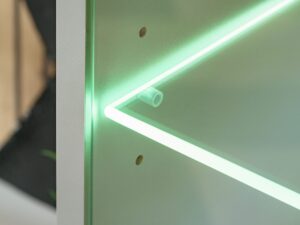 Miniaturka 3 - Meblościanka RTV z witryną LED Xarivo 200 cm Perla Gray dąb Artisan – zdjęcie 4