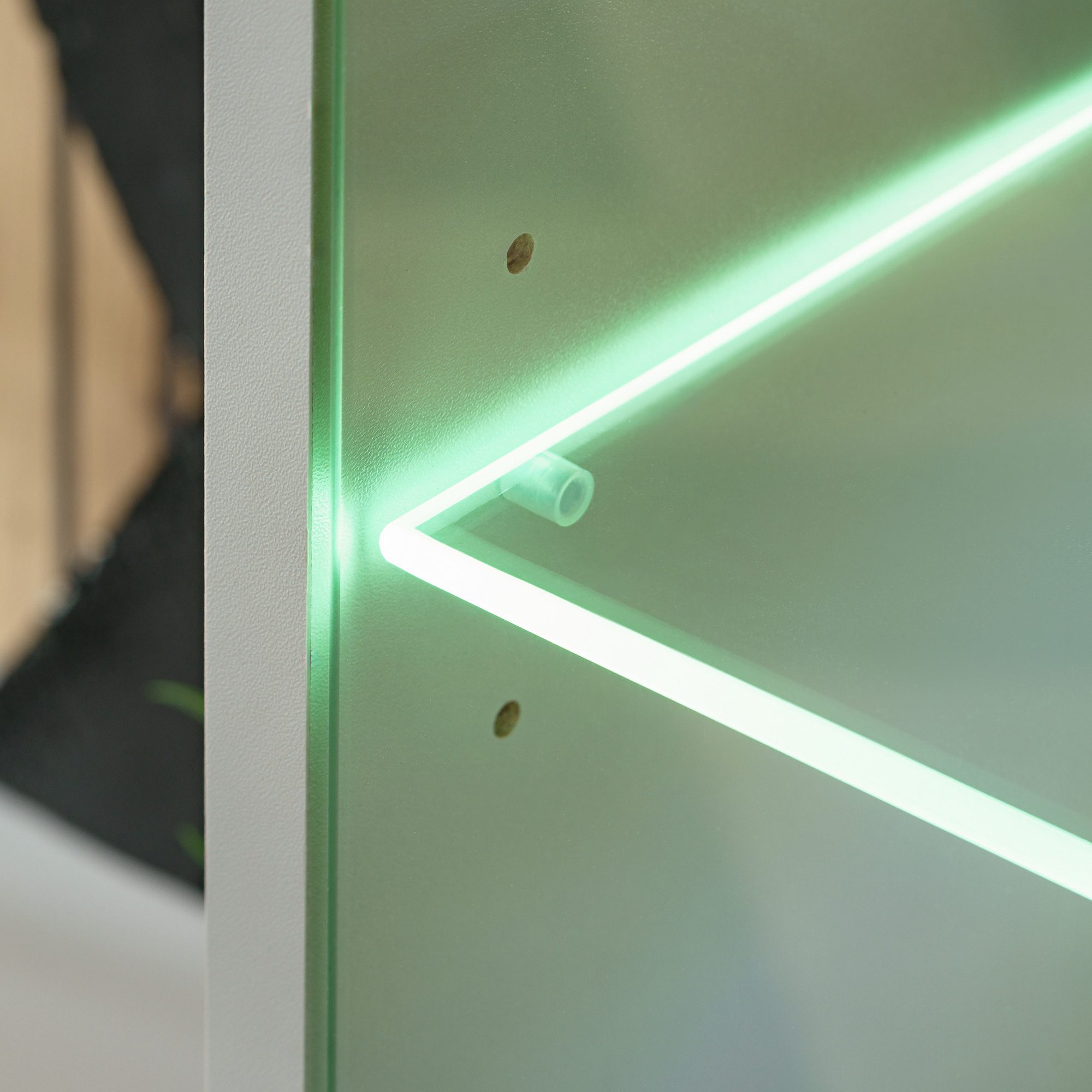 Meblościanka RTV z witryną LED Xarivo 200 cm z panelem we wzór geometryczny – zdjęcie 4