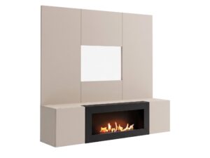 Miniaturka 2 - Meblościanka Flavero 160 cm panel biokominek kaszmir