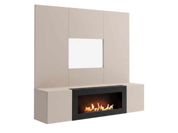 Meblościanka Flavero 160 cm panel biokominek kaszmir