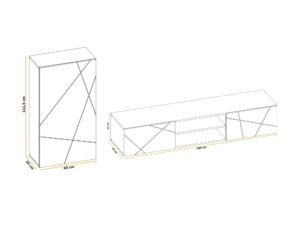 Miniaturka 3 - Geometryczny szafon i komoda z liniami na frontach
