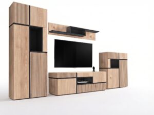 Miniaturka 7 - Meblościanka z witrynami i LED Cresto 330 cm
