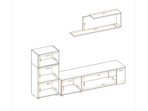 Miniaturka 3 - Wymiary wnętrza meblościanki Zavero 200 cm
