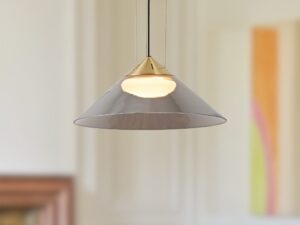 Miniaturka 1 - Lampa wisząca Meladia z przydymionym szkłem 34 cm w aranżacji