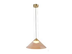 Miniaturka 1 - Meladia 42 cm lampa wisząca z bursztynowym szkłem i złotym zawieszeniem