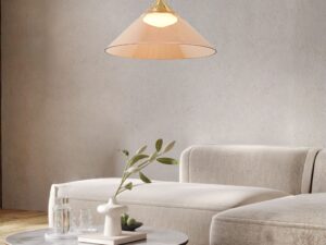 Miniaturka 5 - Lampa Meladia bursztynowy klosz w jasnej strefie wypoczynku