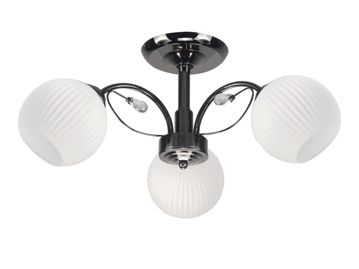Lampa sufitowa Melatena czarna z białymi kloszami 3×E27