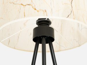Miniaturka 26 - Minimalistyczna lampa podłogowa Elaria 135 cm beżowy marmur – mocowanie abażuru na trójnogu
