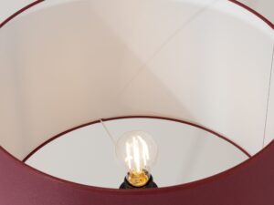 Miniaturka 20 - Minimalistyczna lampa podłogowa Elaria 135 cm burgundowy – wnętrze abażuru z żarówką