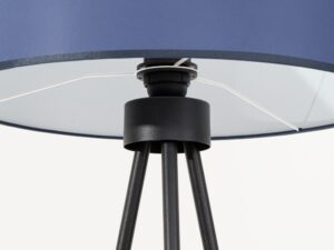 Miniaturka 18 - Minimalistyczna lampa podłogowa Elaria 135 cm granatowy – mocowanie abażuru na trójnogu