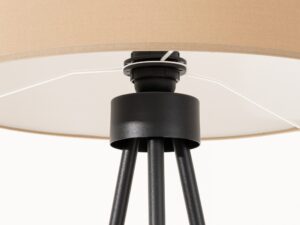 Miniaturka 33 - Minimalistyczna lampa podłogowa Elaria 135 cm taupe – mocowanie abażuru na trójnogu