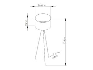 Miniaturka 5 - Wymiary – Minimalistyczna lampa podłogowa Elaria 135 cm