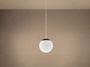 Miniaturka 57 - Minimalistyczna lampa wisząca 20 cm czarny z włączonym światłem