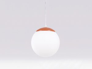 Miniaturka 19 - Minimalistyczna lampa wisząca 20 cm ochra czerwona – detal szklanego klosza