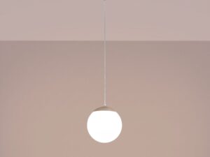 Miniaturka 38 - Minimalistyczna lampa wisząca 20 cm taupe z włączonym światłem