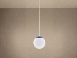 Miniaturka 29 - Minimalistyczna lampa wisząca 20 cm ultramaryna z włączonym światłem