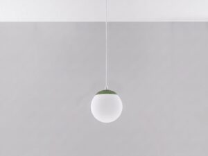 Miniaturka 46 - Minimalistyczna lampa wisząca 20 cm zielony oliwkowy na jasnym tle