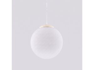 Miniaturka 39 - Minimalistyczna lampa wisząca 30 cm dla nowoczesnych wnętrz beżowy – mleczny szklany klosz
