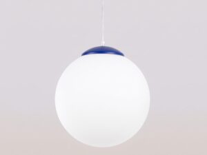 Miniaturka 23 - Minimalistyczna lampa wisząca 30 cm dla nowoczesnych wnętrz ultramaryna – mleczny szklany klosz