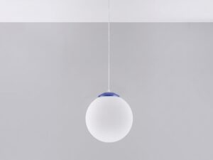 Miniaturka 21 - Minimalistyczna lampa wisząca 30 cm dla nowoczesnych wnętrz ultramaryna we wnętrzu