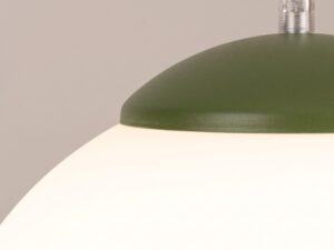 Miniaturka 48 - Minimalistyczna lampa wisząca 30 cm dla nowoczesnych wnętrz zielony oliwkowy – detal mocowania klosza