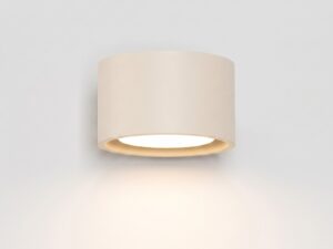 Miniaturka 81 - Minimalistyczny kinkiet Modessa 12 cm beżowy z przodu, ze światłem