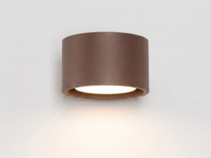 Miniaturka 14 - Minimalistyczny kinkiet Modessa 12 cm brązowy z przodu, ze światłem