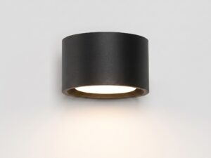 Miniaturka 88 - Minimalistyczny kinkiet Modessa 12 cm czarny z przodu, ze światłem