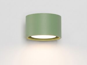 Miniaturka 35 - Minimalistyczny kinkiet Modessa 12 cm szałwia z przodu, ze światłem