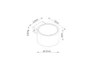 Miniaturka 5 - Wymiary – Minimalistyczny kinkiet Modessa 12 cm