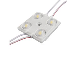 Miniaturka 2 - Biały moduł LED IP65 12 V z czterema soczewkami, widok pod kątem