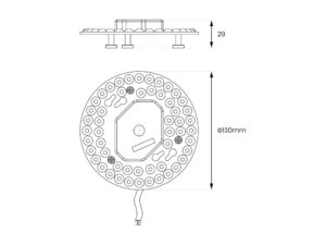 Miniaturka 4 - Okrągły moduł LED średnica 130 mm – schemat techniczny