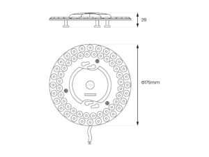 Miniaturka 4 - Moduł LED 24 W Ø17,5 cm – rysunek wymiarowy
