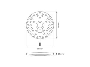 Miniaturka 1 - Moduł LED do plafonu 24 W o średnicy 18 cm – rysunek techniczny