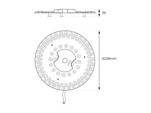 Miniaturka 3 - Moduł LED magnetyczny 36 W średnica 23,9 cm – diagram techniczny