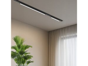 Miniaturka 2 - Czarne liniowe moduły LED na szynie magnetycznej w salonie