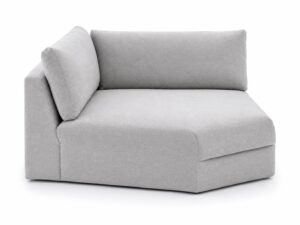 Miniaturka 4 - Moduł narożny XL ze ściętym narożnikiem Quarvino 132 cm, widok z przodu, na białym tle