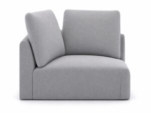 Miniaturka 4 - Moduł narożny z dwiema poduszkami oparcia Lenvario 103 cm, widok z przodu, na białym tle