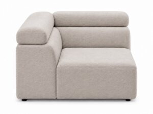 Miniaturka 5 - Moduł narożny z regulowanymi zagłówkami Vermaro 107 cm, widok z przodu, na białym tle