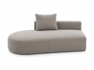 Miniaturka 4 - Moduł otomana bez boku z obłym końcem Brunelio 106 cm, widok z przodu, na białym tle