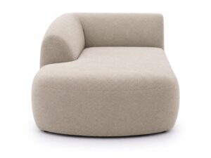 Miniaturka 4 - Moduł otomana z obłym bokiem i zaokrąglonym przodem Valdino 100 cm, widok z przodu, na białym tle