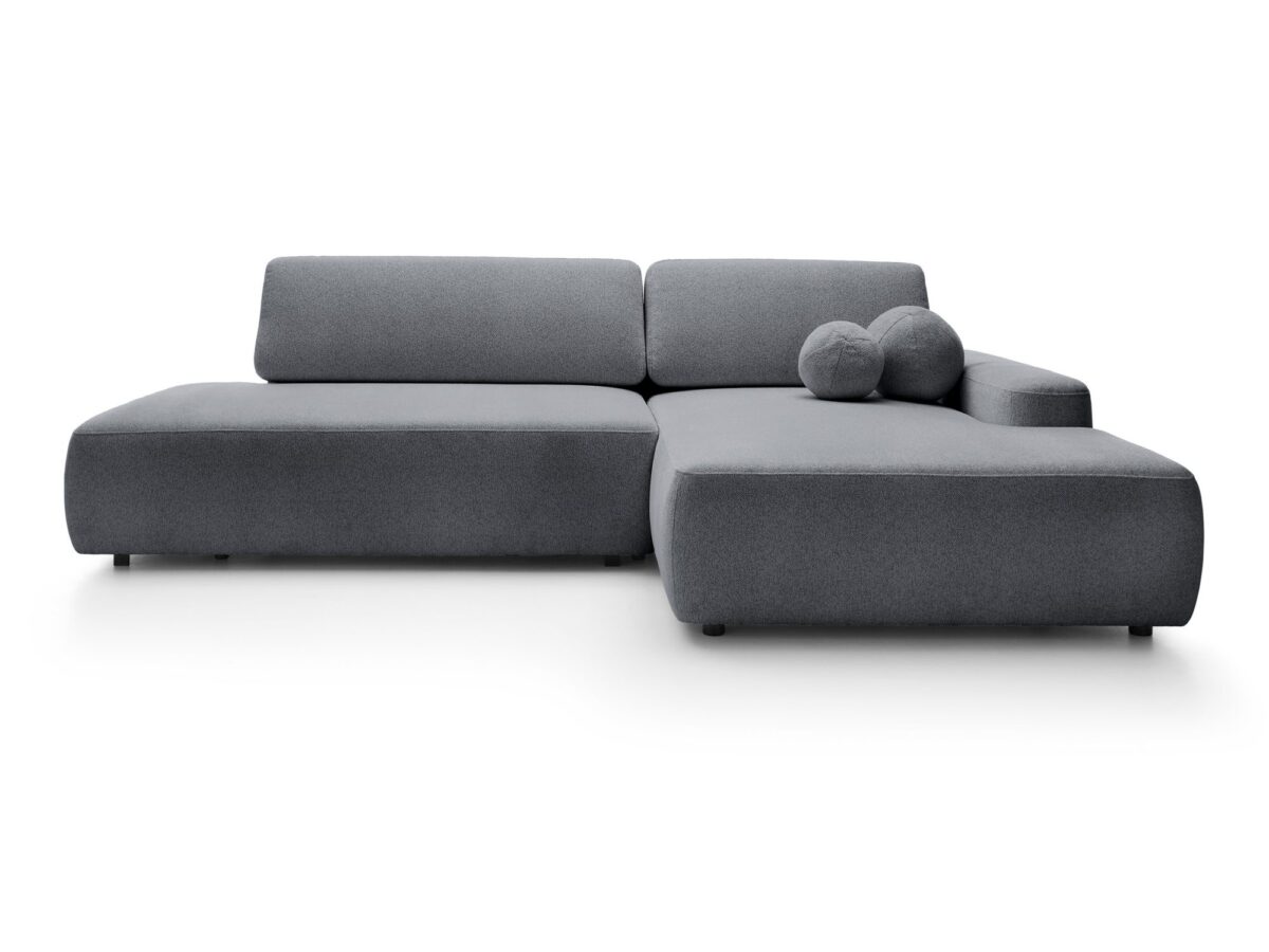 Narożnik z funkcją spania SMART Bouletto 276 × 164 cm z kulistymi poduszkami