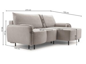 Miniaturka 5 - Narożnik Briosa – wymiary 215 × 150 × 90 cm
