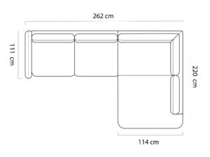 Miniaturka 5 - Narożnik z funkcją spania Calverio 262 cm jasnoszary – zdjęcie 6