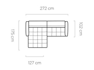 Miniaturka 5 - Narożnik Cavero 272 cm – rysunek z wymiarami
