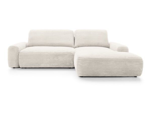 Narożnik Cordano 264 cm w kremowej tkaninie – packshot przód