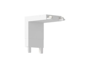 Miniaturka 1 - Biały dolny narożnik L do smukłej szyny magnetycznej 48 V na białym tle