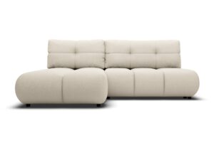 Miniaturka 7 - Narożnik Elbano 230 cm – widok z przodu na białym tle, jasna tkanina