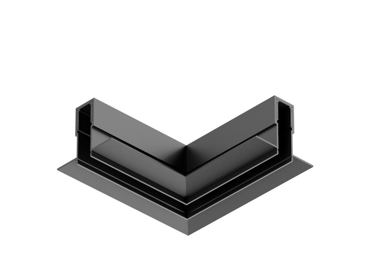 Narożnik natynkowy L boczny do szyny magnetycznej 10 mm czarny